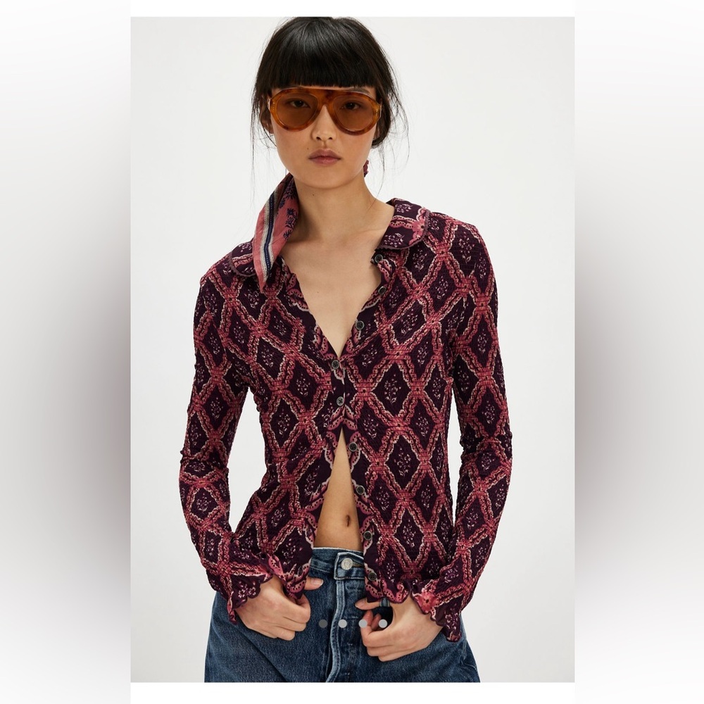 Free People Caught A Feeling Cardi in Chocolate Combo